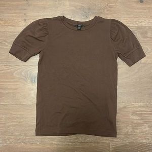 Brown puff sleeve sweater top from Jcrew